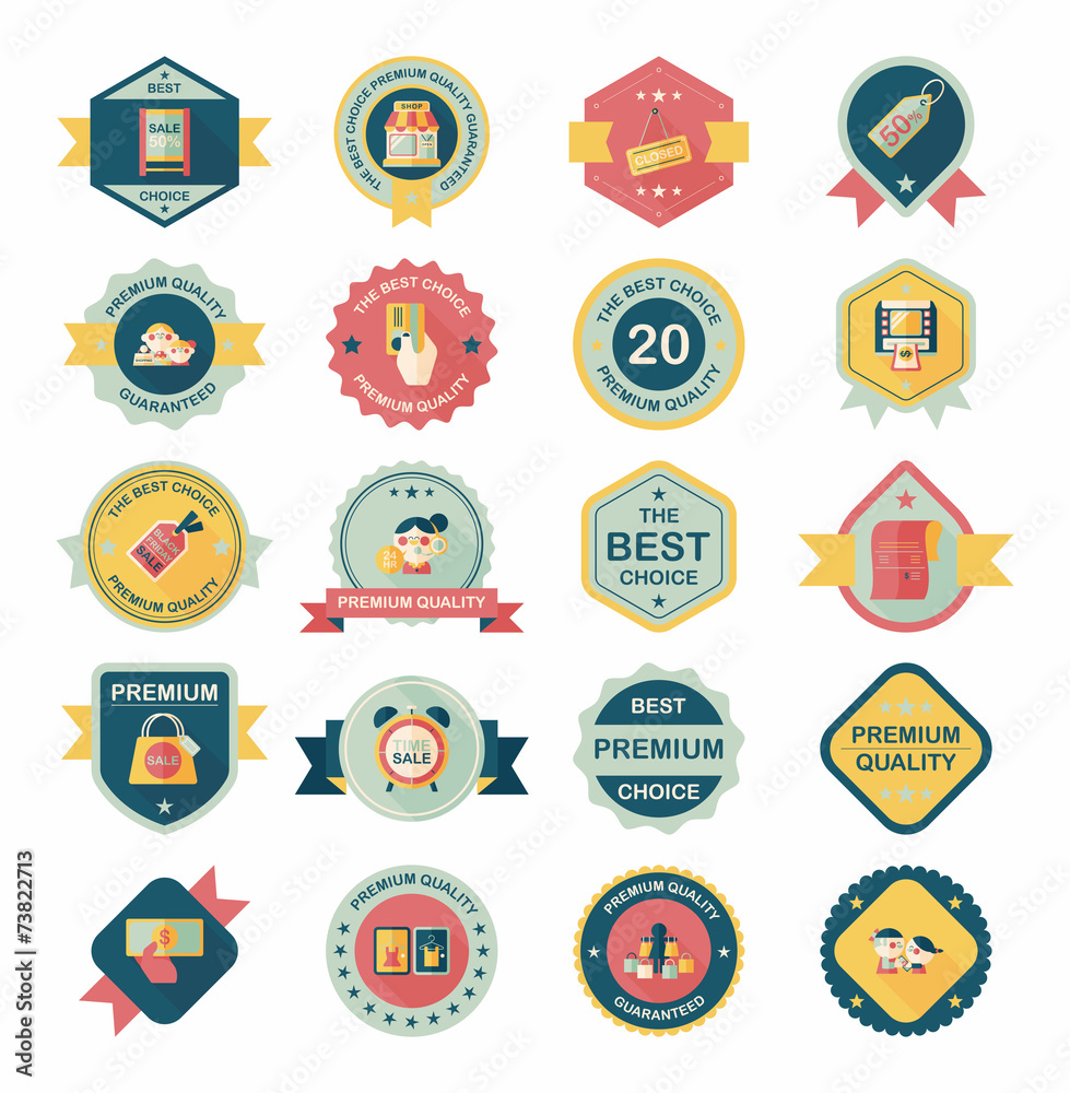 shopping badge banner flat design background set, eps10 shopping badge banner flat design background set, eps10