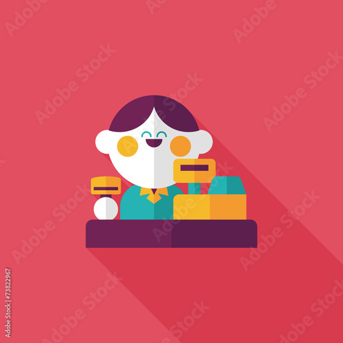 shopkeeper flat icon with long shadow,eps10