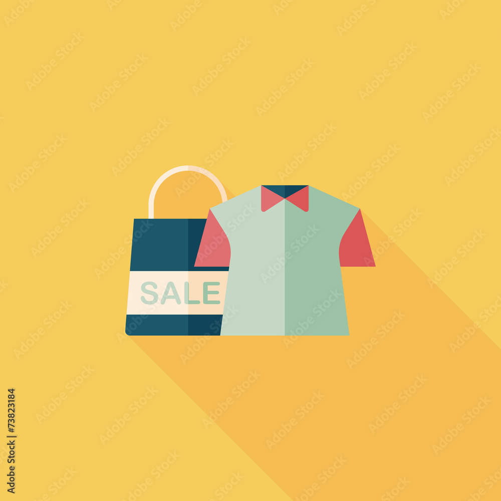 shopping clothes flat icon with long shadow,eps10 shopping clothes flat icon with long shadow,eps10