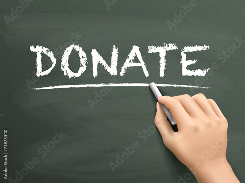 donate word written by hand