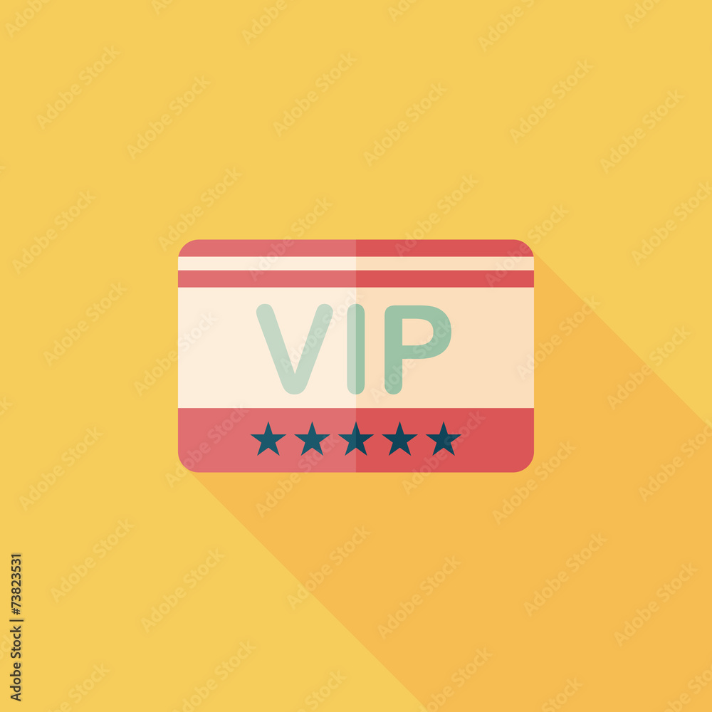shopping vip card flat icon with long shadow,eps10 shopping vip card flat icon with long shadow,eps10
