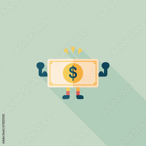 shopping money cash flat icon with long shadow,eps10