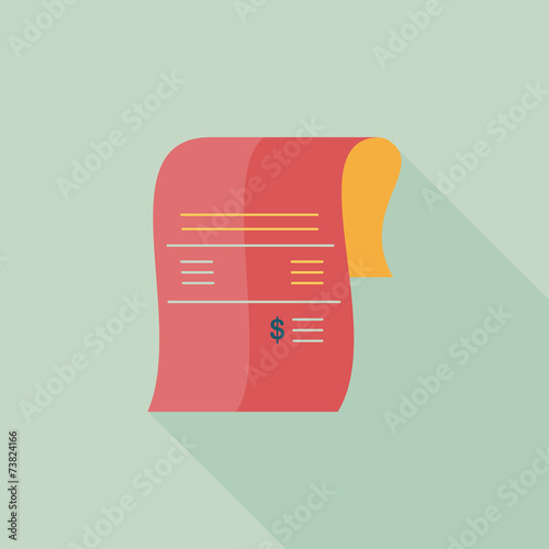 shopping credit card bill flat icon with long shadow,eps10