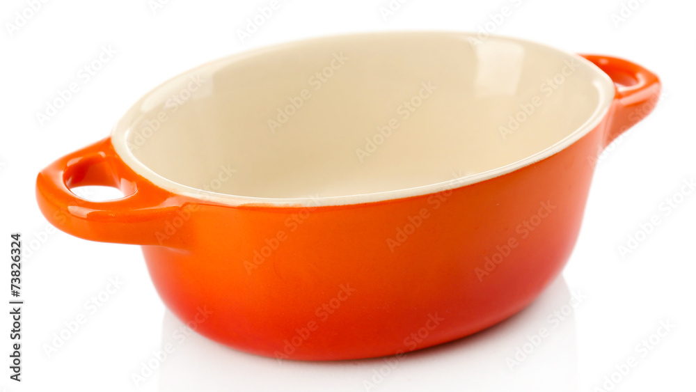 Ceramic pot. soup tureen isolated on white Ceramic pot. soup tureen isolated on white