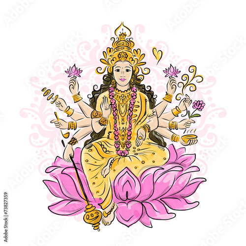 Indian goddess Shakti, sketch for your design