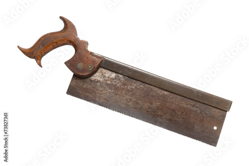 Rusty old tenon saw photo