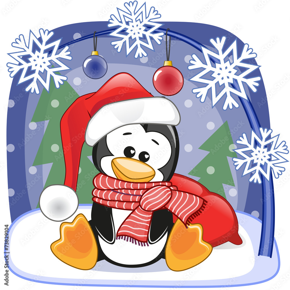 Obraz premium Santa Penguin