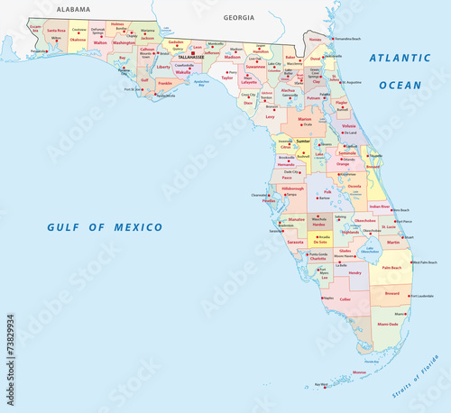 Florida administrative map