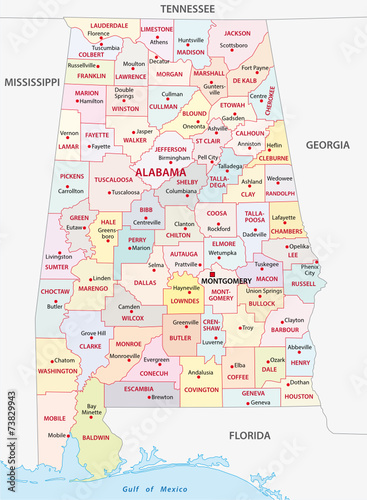 alabama administrative map photo