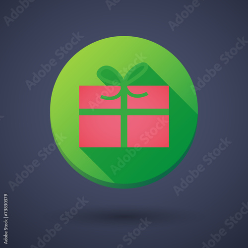 long shadow icon with a christmas present