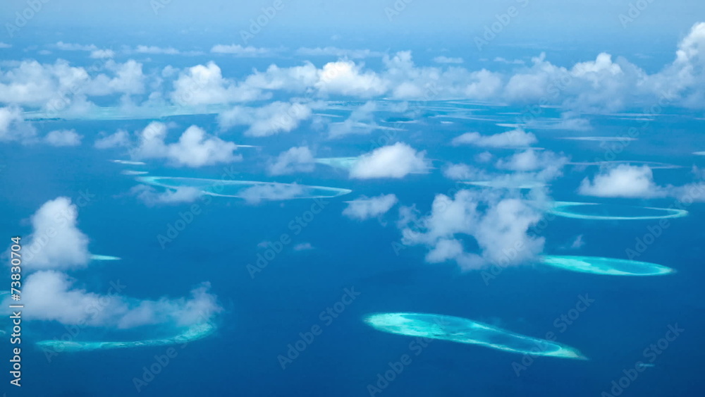 Maldives Islands aerial view.