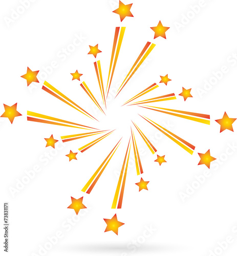 Feuerwerk, Raketen, Explosion, Vorlage, Logo