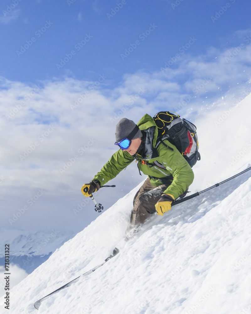 Freerider im Steilhang