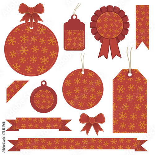 red christmas labels