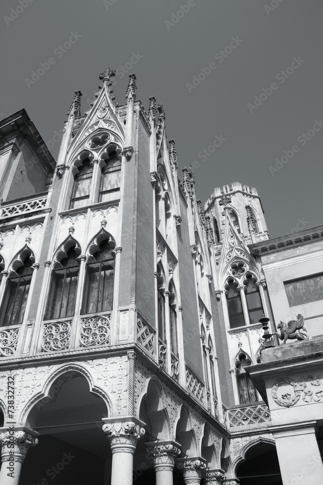 Padova, Italy. Black and white photo.