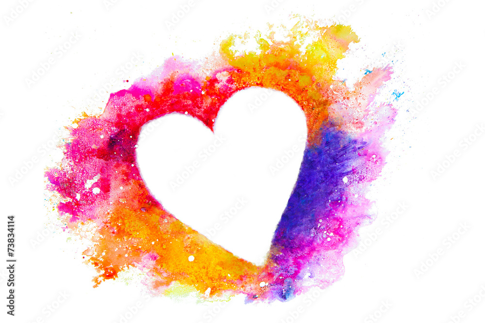Watercolor heart silhouette Watercolor heart silhouette