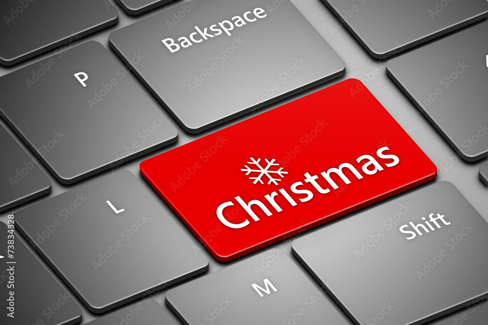 Fototapeta premium computer keyboard with christmas button