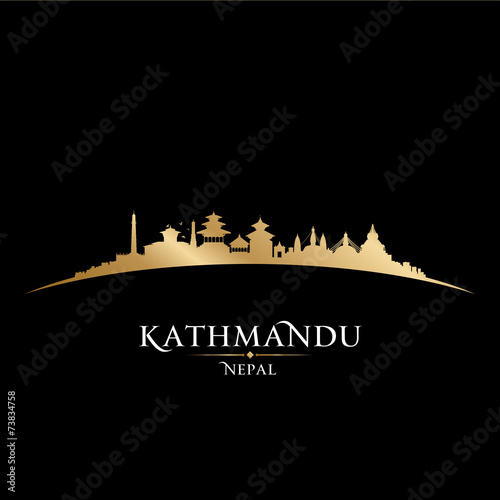 Kathmandu Nepal  city skyline silhouette black background