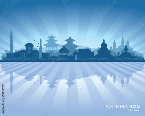Kathmandu Nepal  city skyline vector silhouette