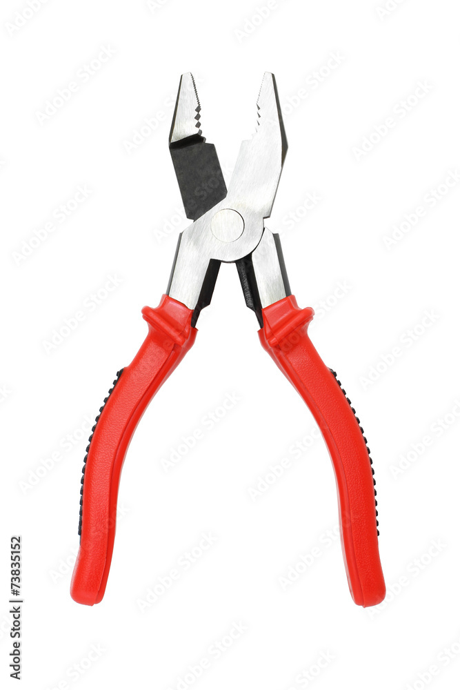 Pliers Red Handle isolated on white background Pliers Red Handle isolated on white background