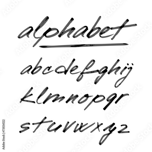 Hand drawn vector alphabet, font, isolated letters