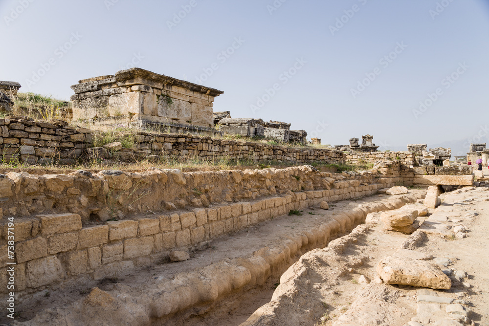 Turkey. View of the archaeological site of Hierapolis Necropolis