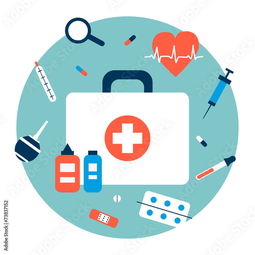 Medical Icons set in flat style. Perfect for your design.