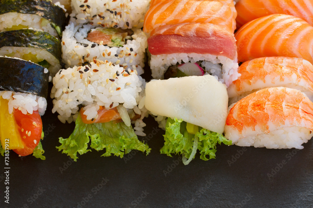 lunch with sushi dish lunch with sushi dish