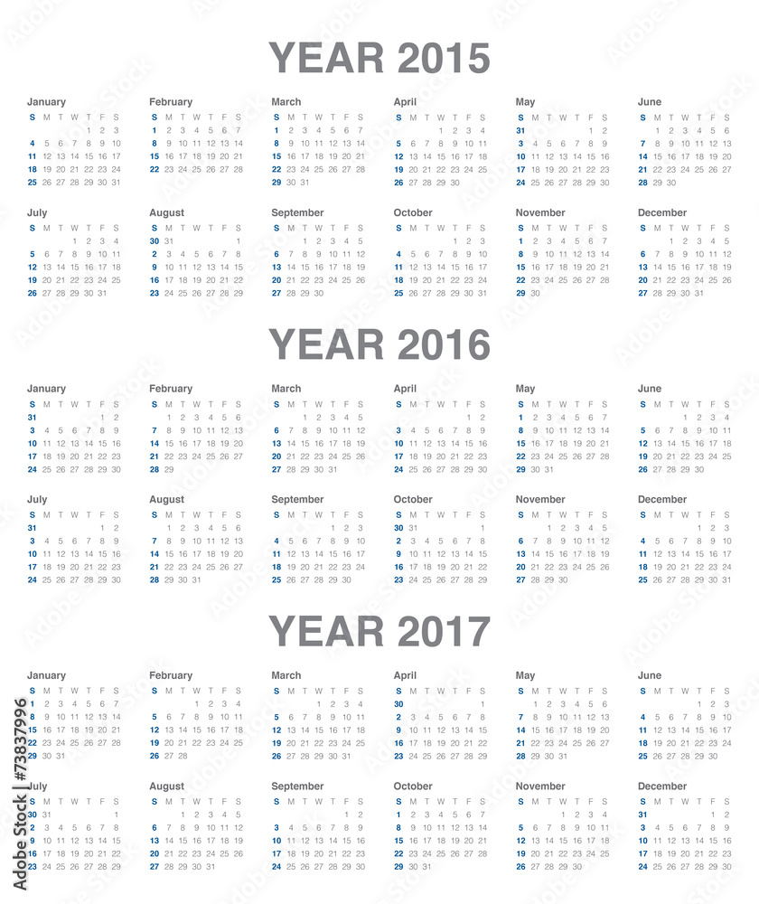Calender 2015, 2016, 2017 Calender 2015, 2016, 2017