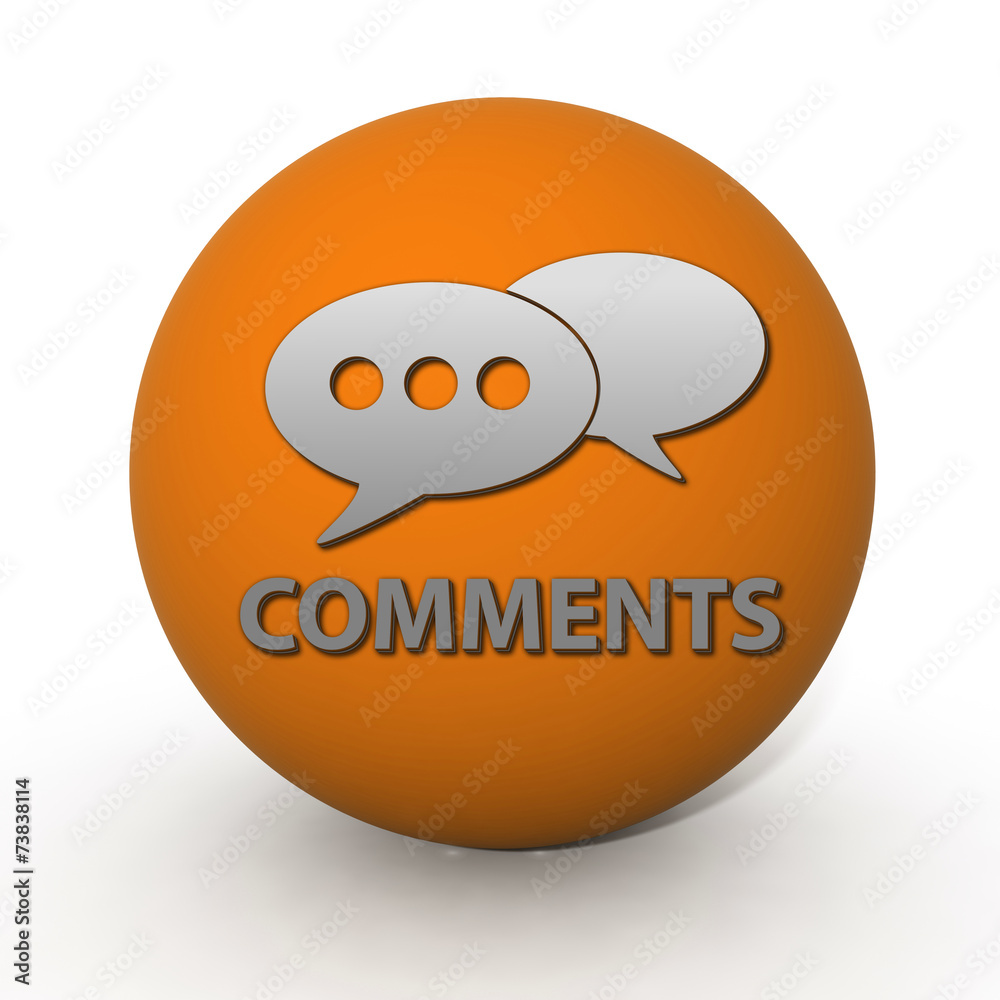 Comments now circular icon on white background