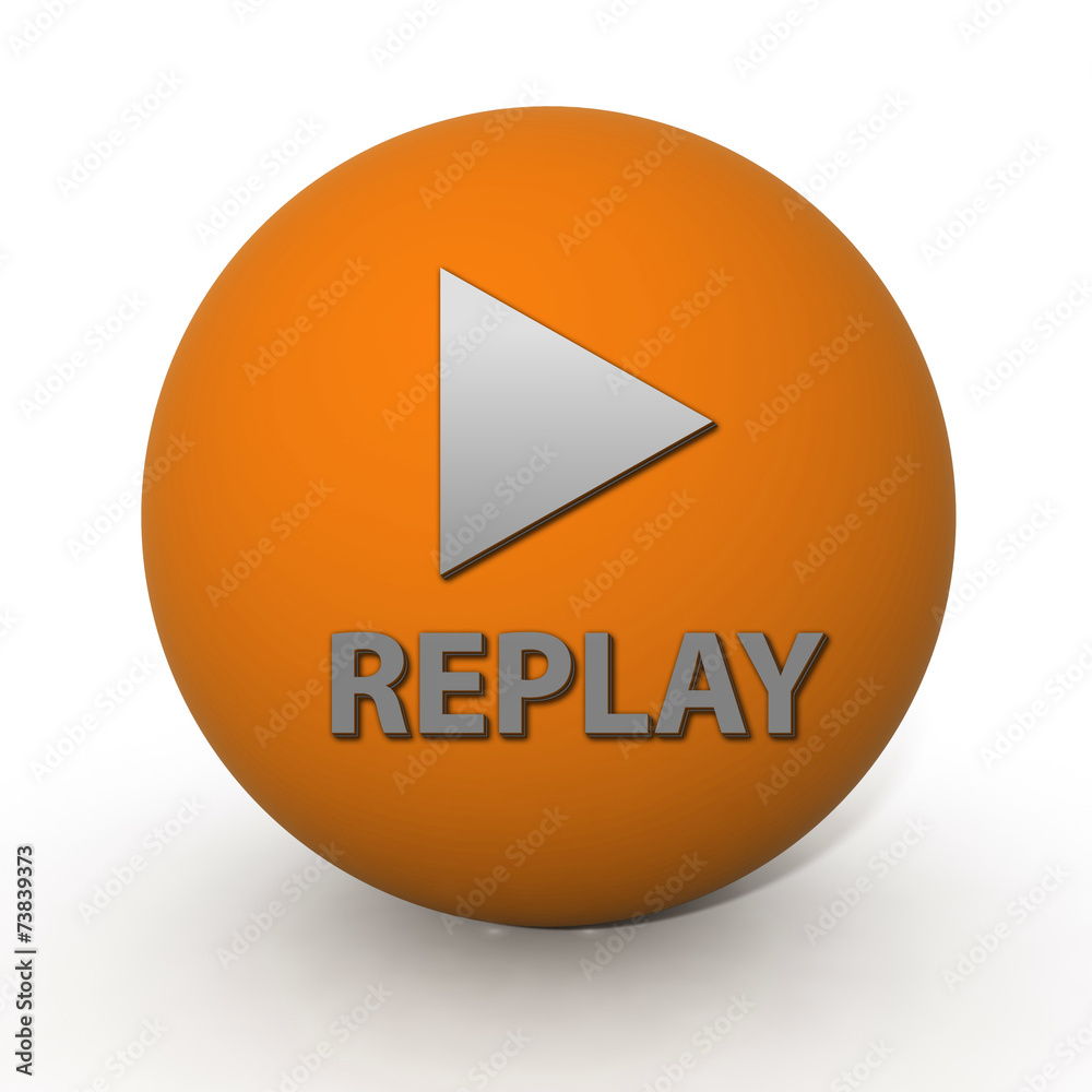 Replay circular icon on white background Replay circular icon on white background