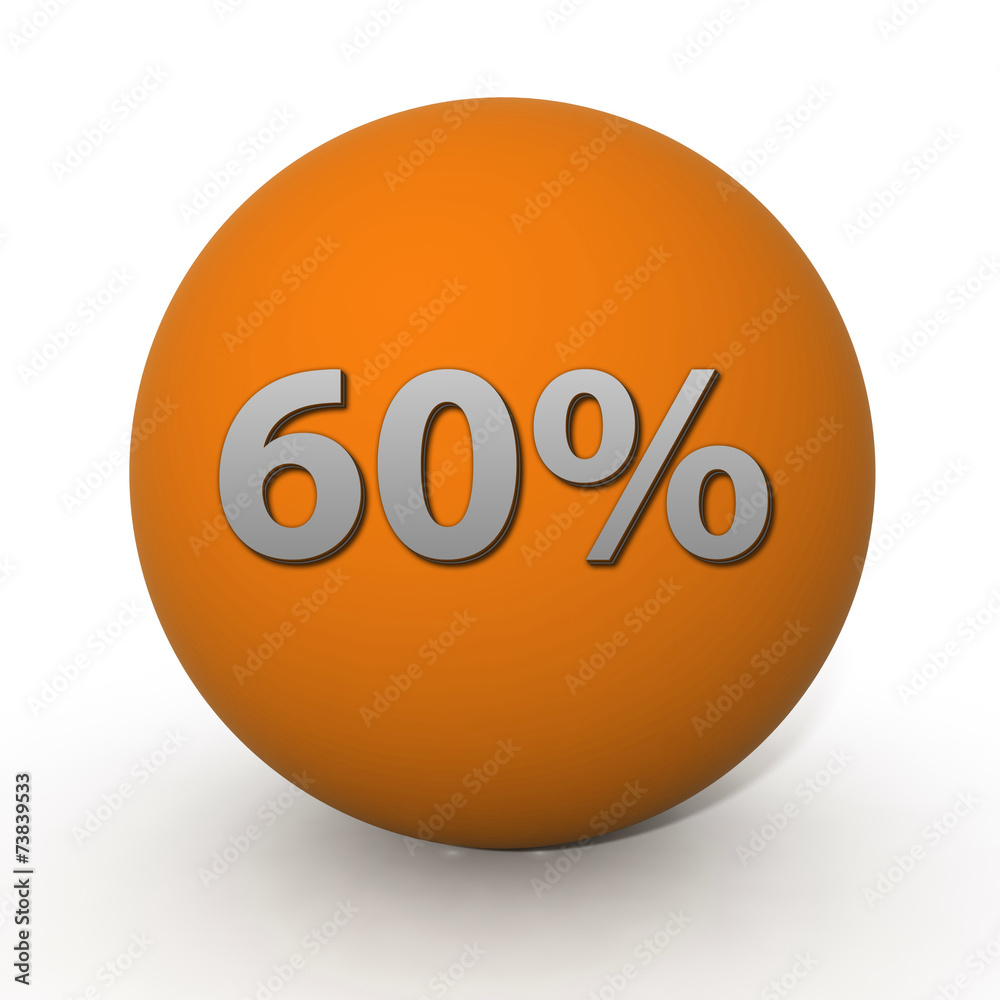 Sixty percent circular icon on white background Sixty percent circular icon on white background