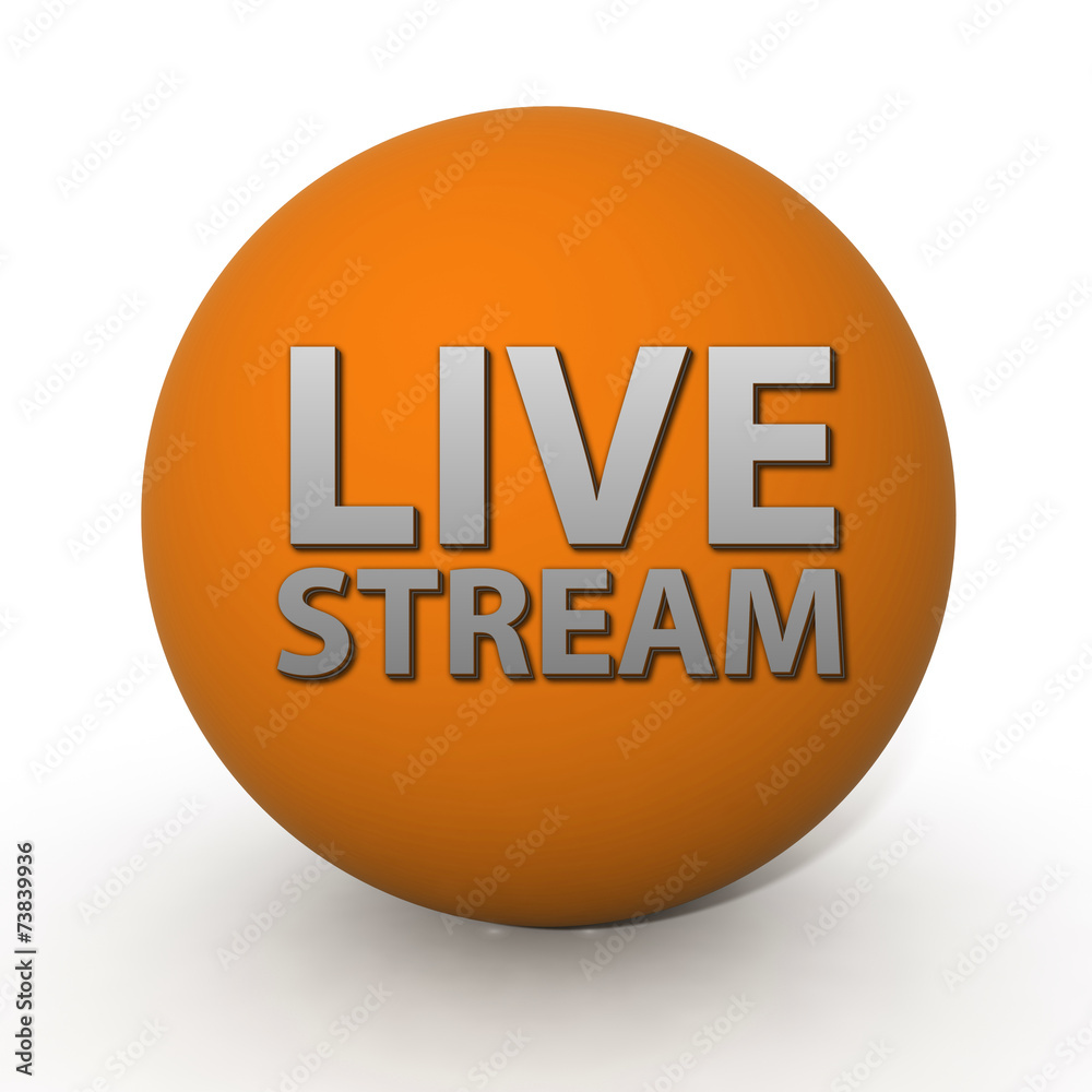 Live stream circular icon on white background Live stream circular icon on white background