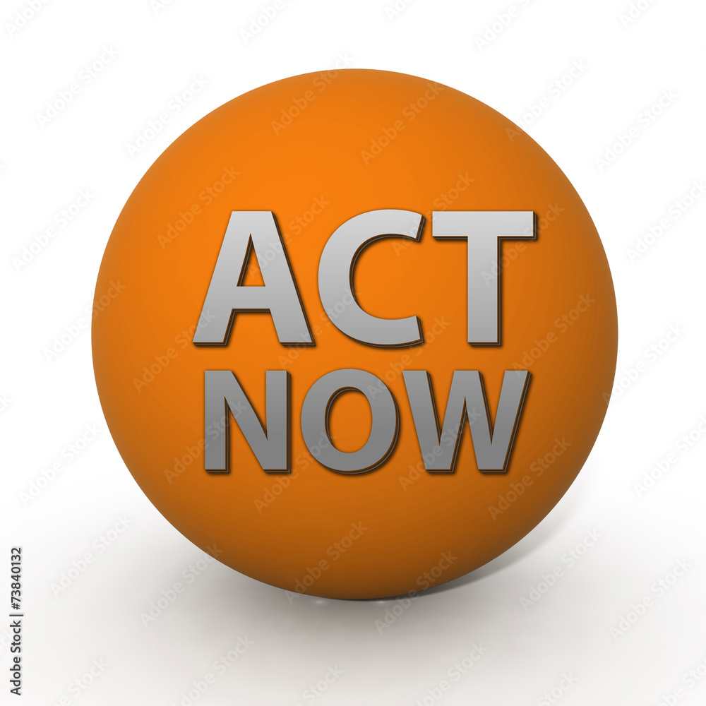 Act now circular icon on white background Act now circular icon on white background