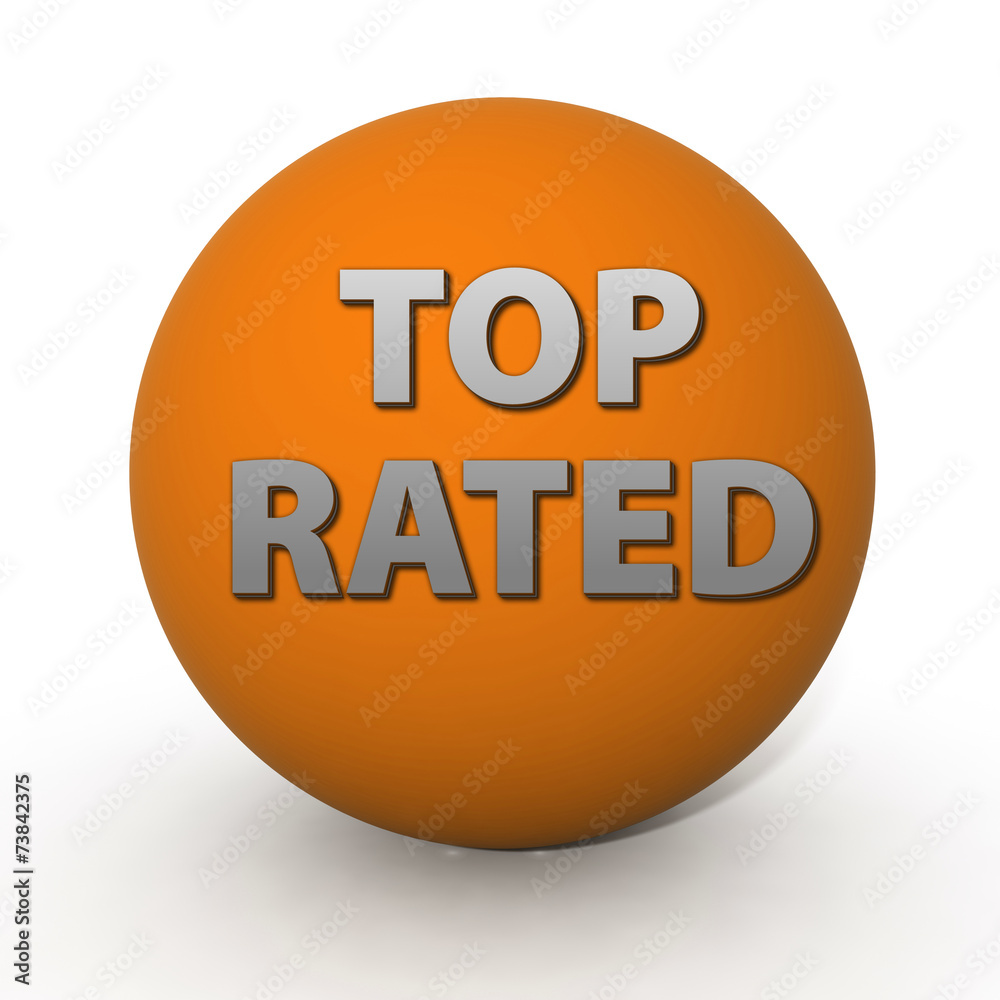 Top rated circular icon on white background Top rated circular icon on white background
