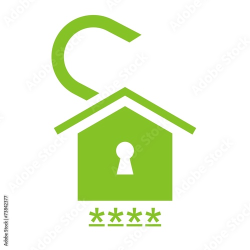 Icono hogar candado abierto verde