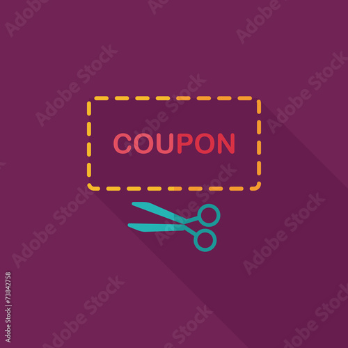 shopping sale coupon flat icon with long shadow,eps10