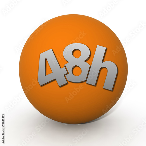 48 hours circular icon on white background