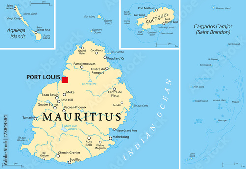Mauritius Political Map photo