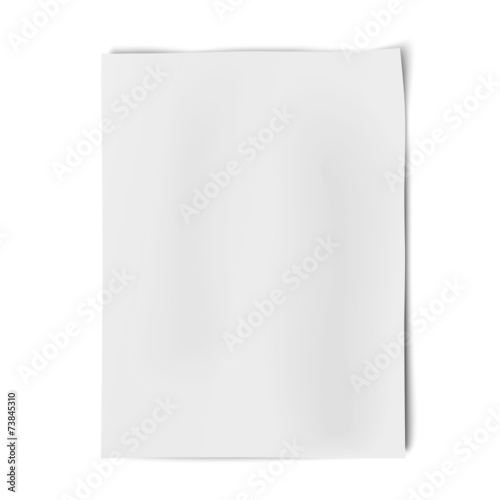 Vector sheet of white paper isolated