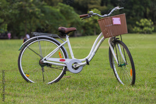 bicycle parking on the grass