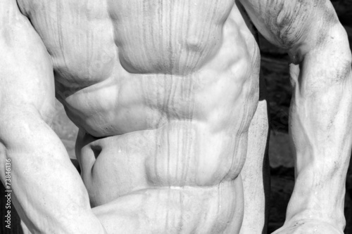 Fotografie muscular man body- detail of Hercules and Cacus statue