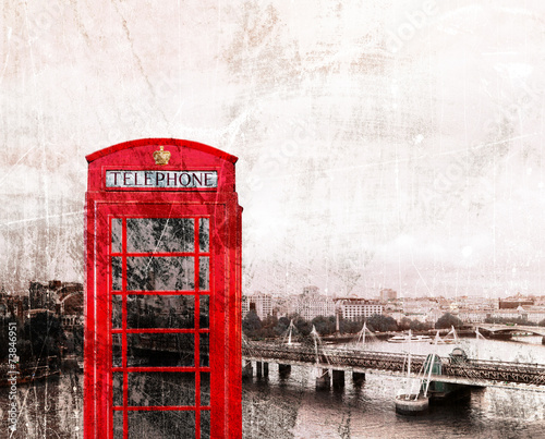 Rote Telefonzelle London, Vintage