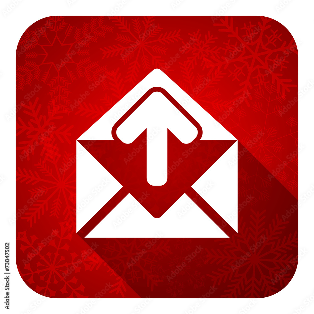 Naklejka premium email flat icon, christmas button, post message sign