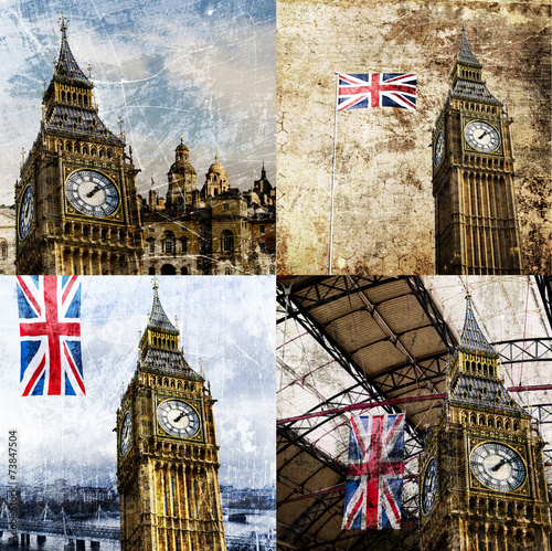 London, Big Ben Composing Vintage