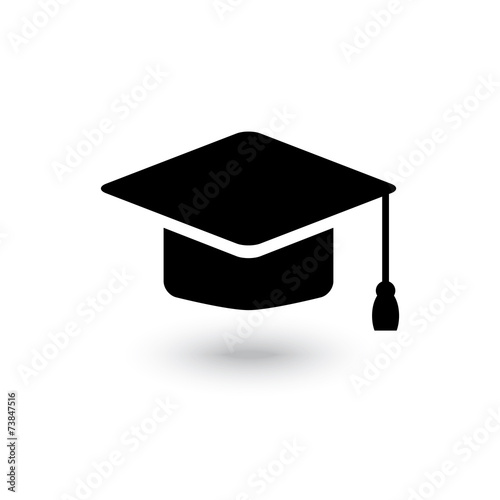 Vector black graduate cap icon