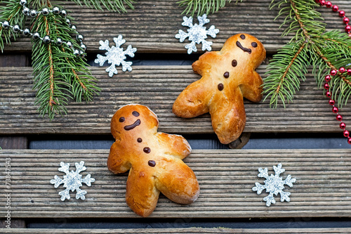 Buns brioche in shape of man Mannele