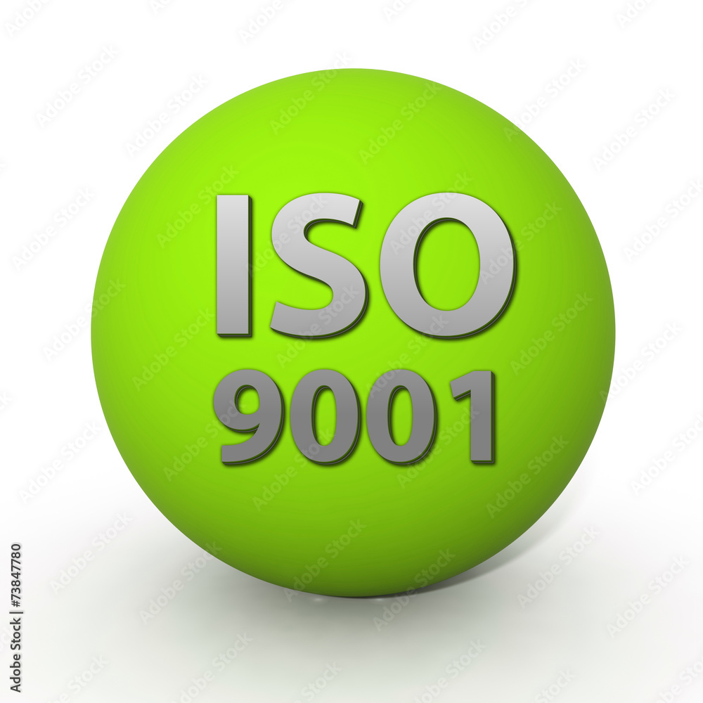 Iso 9001 circular icon on white background Iso 9001 circular icon on white background