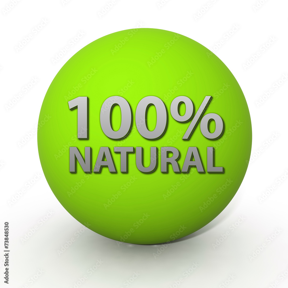 100% natural circular icon on white background 100% natural circular icon on white background