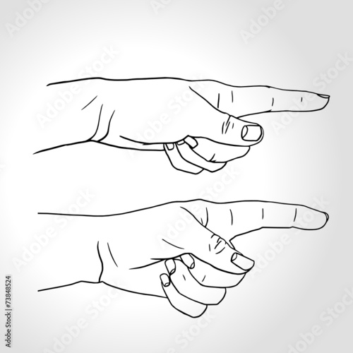 Pointing fingers, Hand with pointing finger